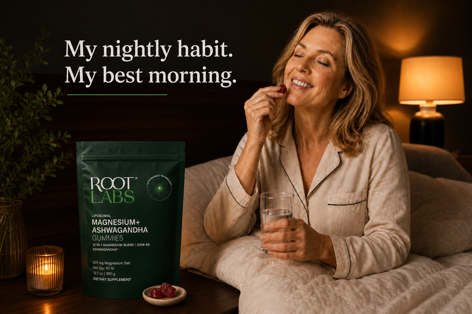 My nightly habit. My best morning. — lifestyle shot